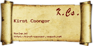 Kirst Csongor névjegykártya